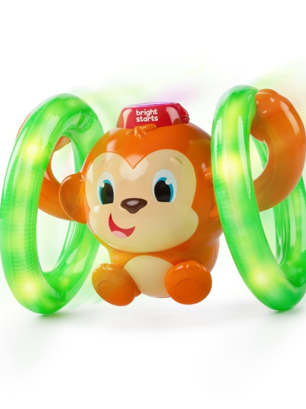 Bright Starts Roll and Glow Monkey Baby Toy with Lights and Melodies